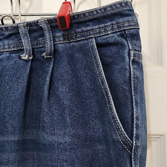 Women's Wide Leg Blue Jeans - Picture 3 of 12